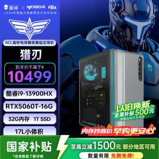 雷神 黑武士·猎刃设计师高性能游戏办公商用台式电脑主机整机(i9-13900HX 32G RTX5060Ti-16G 1T)水冷