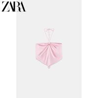 ZARA 2026夏季新品 TRF 女装 丝缎抹胸挂脖领短上衣