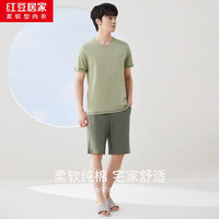 红豆男装 清仓！男款夏季全棉家居服套装