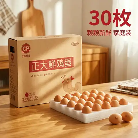 移动端、京东百亿补贴：正大食品 鲜鸡蛋 30枚 1.59kg 礼盒装