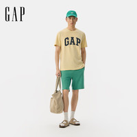 Gap 856659 纯棉印花圆领短袖T恤 杏仁黄 L码