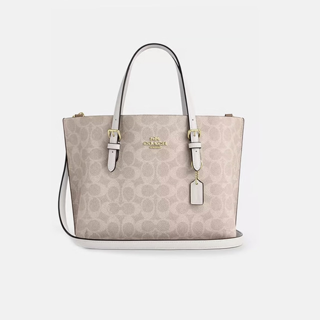 COACH 【一包多背】Mollie 25经典老花托特包大容量通勤女包CV965