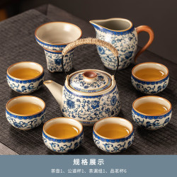 茉舟 汝窑风格陶瓷茶具套装 10件套 米黄