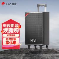 HiVi 户外广场舞K歌音响 12吋唱歌大功率拉杆移动音箱 麦克风功放一体机乐器演出低音炮双麦蓝牙 MA12