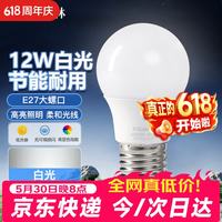 移动端、京东百亿补贴：洛林 ROLin 洛林 LED灯泡 E27 12W 白光