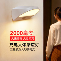 楼王 人体感应充电灯门口入户无线壁灯  H6三色光黑夜充电感应灯(无充电器) 买1只