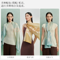 万事利 故宫文化十二花神系列真丝长巾100%桑蚕丝丝巾
