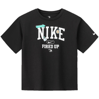 NIKE 耐克 男童纯棉短袖T恤 正黑色 160/80