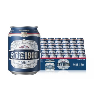 哈尔滨啤酒 1900全麦啤酒 255ml×24听 10.0°P麦香哈啤