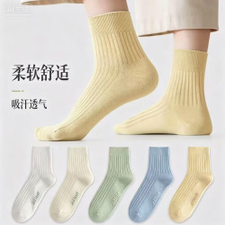 勋阳宇乐 袜子女糖果色四季款袜子女士