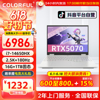 七彩虹 自营国补七彩虹RTX5060隐星G16i713650hx学生笔记本电脑游戏本抖音618消费券