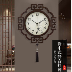 智臻 新中式钟饰 客厅家装静音挂钟 大号 墨竹表盘