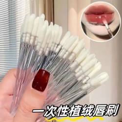 柏贝妮 一次性唇刷口红唇釉膏棒女便携迷你专用晕染植绒化妆刷唇膏