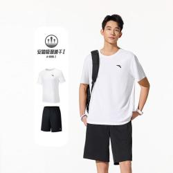 安踏 男款速干透气短袖短裤运动套装