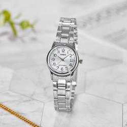 CASIO 手表女休闲时尚简约指针手表防水石英女表