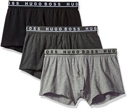HUGO BOSS 雨果男士平角内裤3件装 灰色/炭灰色/黑色 大码