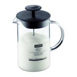 bodum Latteo手动奶泡器 玻璃奶泡壶 简单操作 进口黑色款 236ml