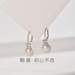 京润珍珠 京润 盼淑925银淡水有核珍珠耳环