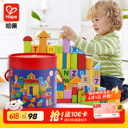 Hape E8402 益智积木 桶装 80颗粒