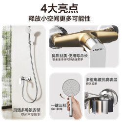 箭牌 简易淋浴花洒套装 冷热混水阀精铜龙头增压手持花洒喷头淋浴器 银色丨基础款简易花洒