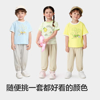 巴拉巴拉 棉感短袖T恤裤子两件套 儿童套装
