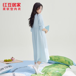 红豆男装 限时购！云朵纱睡裙（带胸垫）透气短袖睡衣套装