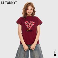 I.T TONNY 简约字母印花 宽松重磅 男士T恤