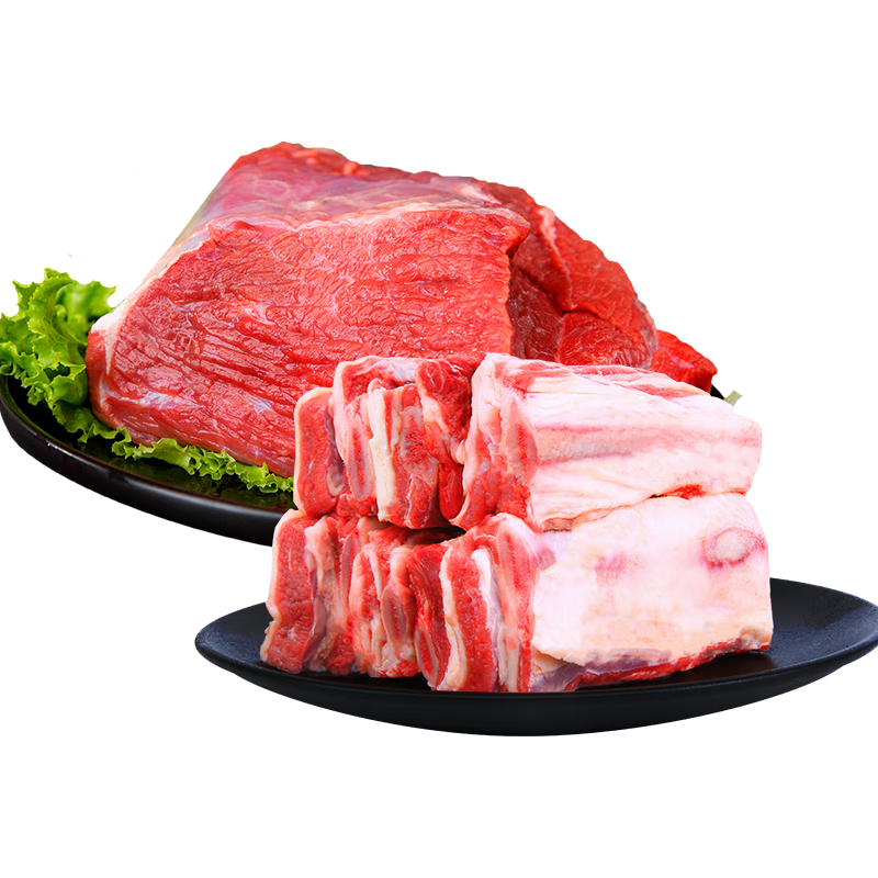 盐臻牧场 宁夏黄牛肋排 8斤 生鲜牛肉