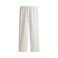 H&M 男装亚麻混纺直筒休闲裤 白色 2XL