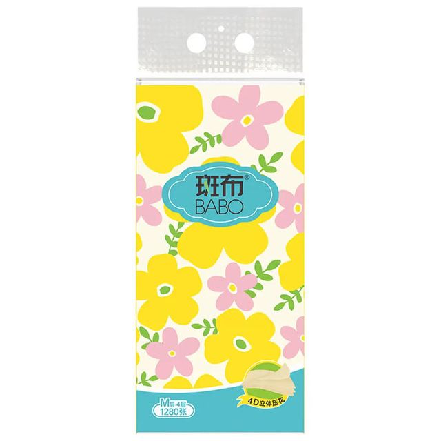 斑布 加大M码 悬挂式抽纸 4层 1280张*6提+赠挂钩*2个