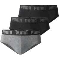PUMA 男士内裤舒适透气运动内裤三角裤3条装 黑灰组合 XXL(180-200斤)