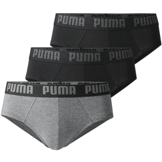 PUMA 男士内裤舒适透气运动内裤三角裤3条装 黑灰组合 XXL(180-200斤)