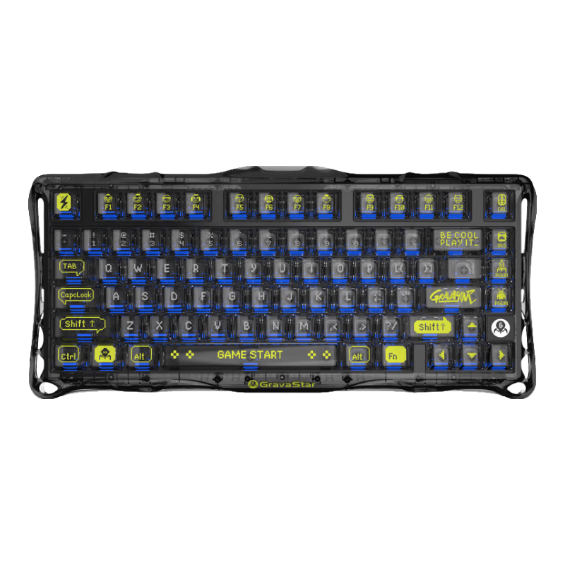 重力星球 K1 lite 三模Gasket结构 透明黑 星闪轴 机械键盘