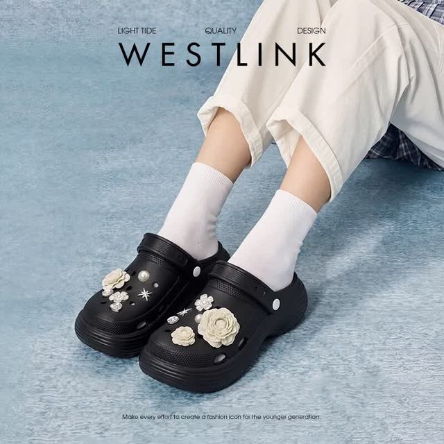 西遇 花朵厚底洞洞鞋
