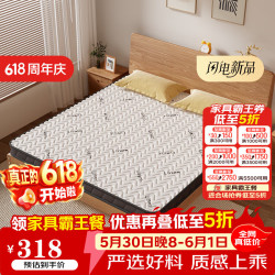 L&S 椰棕床垫折叠硬棕垫榻榻米天然椰棕床垫6cm厚CD39 1.5*2米
