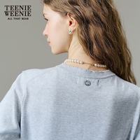 TEENIE WEENIE 小熊针织T恤女装秋季花边领法式气质高智感轻薄