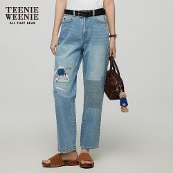 TEENIE WEENIE 小熊女装牛仔裤秋季美式潮流设计感破洞裤子