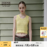 TEENIE WEENIE 限时五折！小熊针织T恤夏季法式短款镂空背心吊带女装