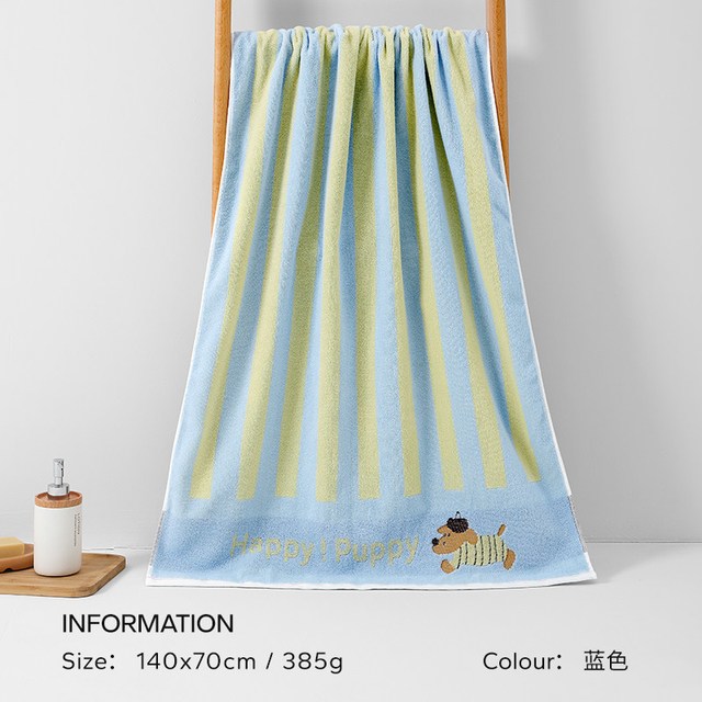 无印良品 MUJI 无印良品 纯棉浴巾 100%棉 女款家用 加厚吸水 亲肤 140x70cm 蓝色