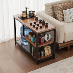 OLENOUFENG 奥林欧风 H155C 边桌茶几 60*40cm 胡桃木+黑架