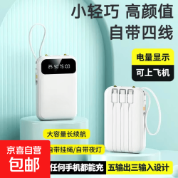 3C认证自带线充电宝 白色 10000毫安 / 9.71元