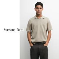 Massimo Dutti 春夏新品 男装都市休闲棉麻混纺马球衫 01252249