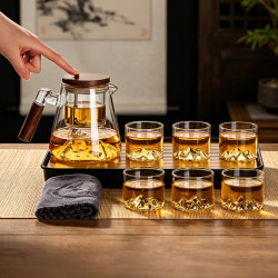 忆壶茶 高档 茶具套装+飘逸壶+品杯+茶盘+茶巾