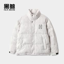 黑鲸 男士时尚立领羽绒服 浅灰花纹28