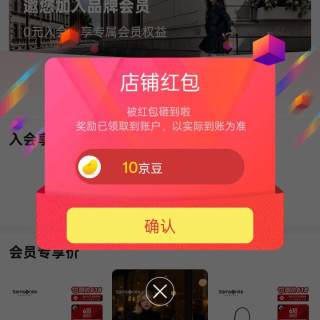 京东新秀丽女包、关注 10 京豆