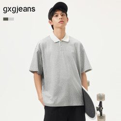 gxgjeans 男装 多色撞色拼接时尚休闲短袖Polo衫