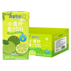 真果每刻小青柠汁柠檬果汁饮料0脂肪 饮料儿童小瓶整箱夏季饮品125ml*20盒