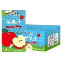 真果每刻苹果汁纯果汁0添加0脂肪健康饮品饮料配料干净 125ml*12盒整箱