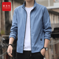 New Balance 5571 薄款休闲风衣 蓝色 3XL 男士夹克