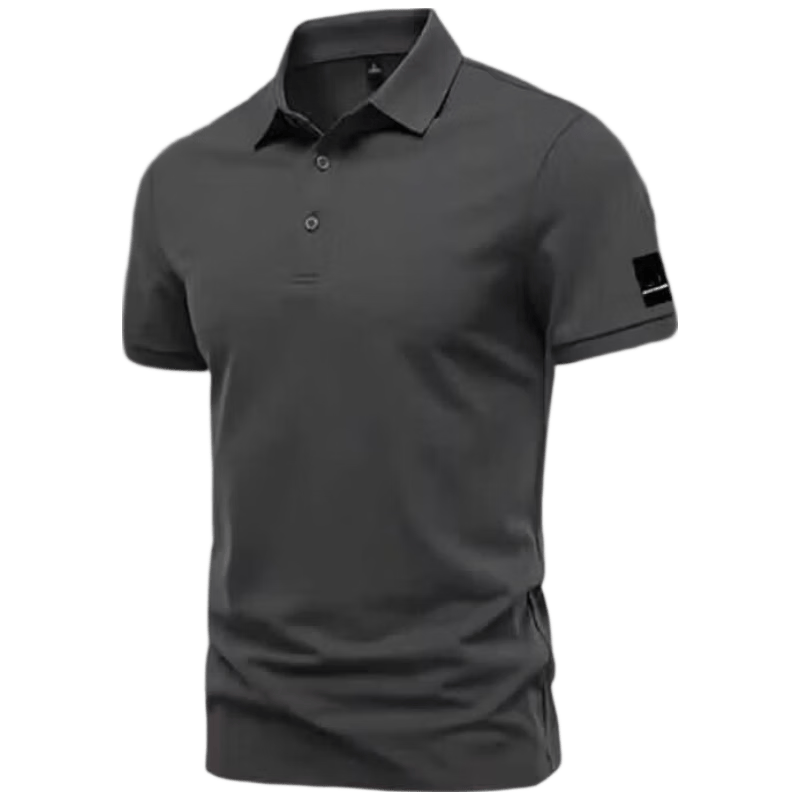 PLAYBOY 男士修身短袖POLO衫 黑色 L